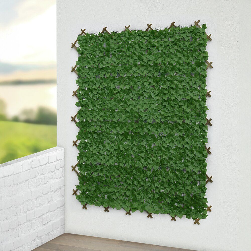 WENKO Ivy Efeu Sichtschutz Grün – 3 x 1 m – Kunststoff