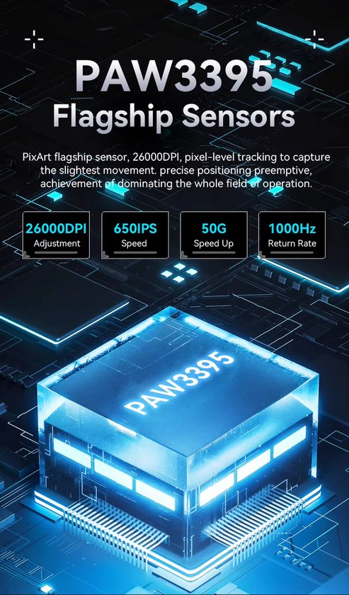 Attack Shark Gaming Maus X3 – 26000 DPI – Tri Mode 2.4G Bluetooth USB-C – 200 h Akku – Programmierbare Tasten – 49 g – Weiß