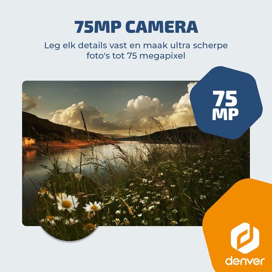 Denver Digitalkamera – Full HD 5K – 75 MP – Vlog-Kamera – WLAN-Verbindung – Foto & Video – Fotokamera – DWC8475B