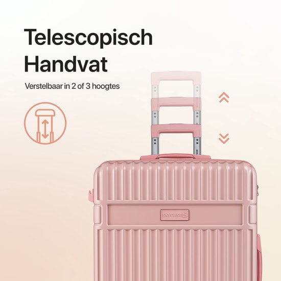 SKYCASES Classic Heritage - Großer Reisekoffer - TSA-Schloss - 76x52x30 cm - 100L - XL Rollkoffer - 360° geräuschlose Rollen - Leichtgewicht - Trolley - Pink
