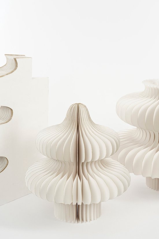 House of Seasons Dekoration Weihnachtsbaum - H152 x Ø104 cm - Papier - FSC Mix - Weiß