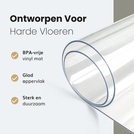 Bodenschutzmatte für Bürostühle - PVC - schallabsorbierend - für harte Böden - 120 x 90 cm - Transparent