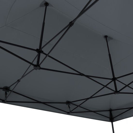 VONROC Partyzelt – 3 x 4,5 m – Premium-Easy-Up-Partyzelt – Modulares Design – Zusammenklappbar – Wasserdicht – Stahlrahmen – UV-Schutz 50+ – Inkl. Aufbewahrungstasche – Grau