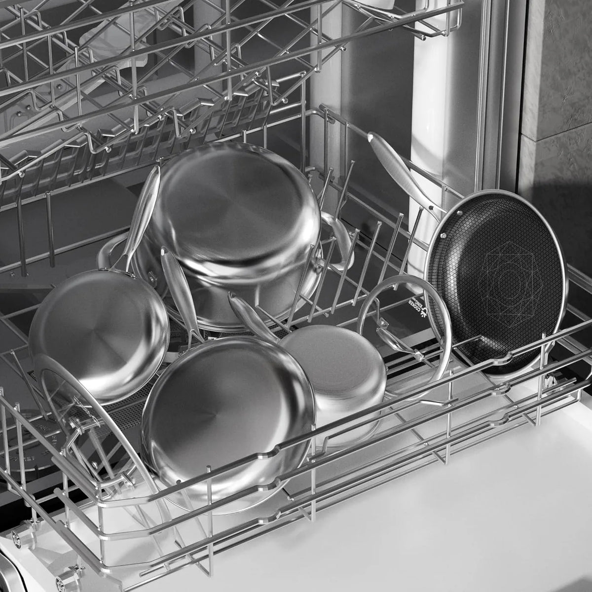 Cooker King 7-teiliges Kochgeschirrset – Edelstahl – Tri-Ply, induktions- und ofengeeignet