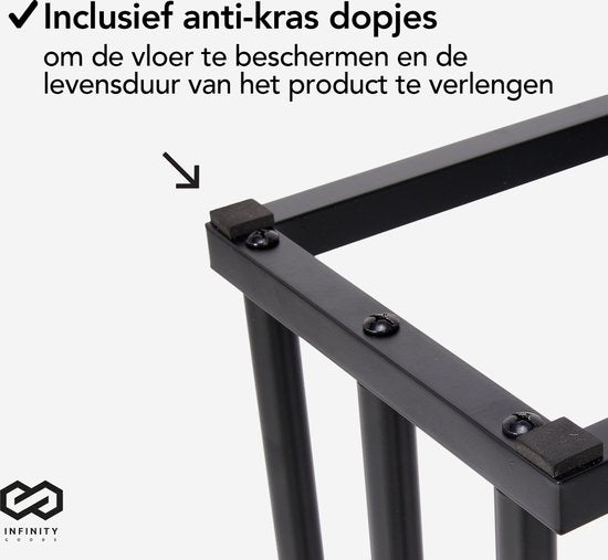 Infinity Goods Handtuchhalter - Badezimmer - 3 Arme - Handtuchhalter - Handtuchhalter - Freistehend - Metall - Schwarz Matt