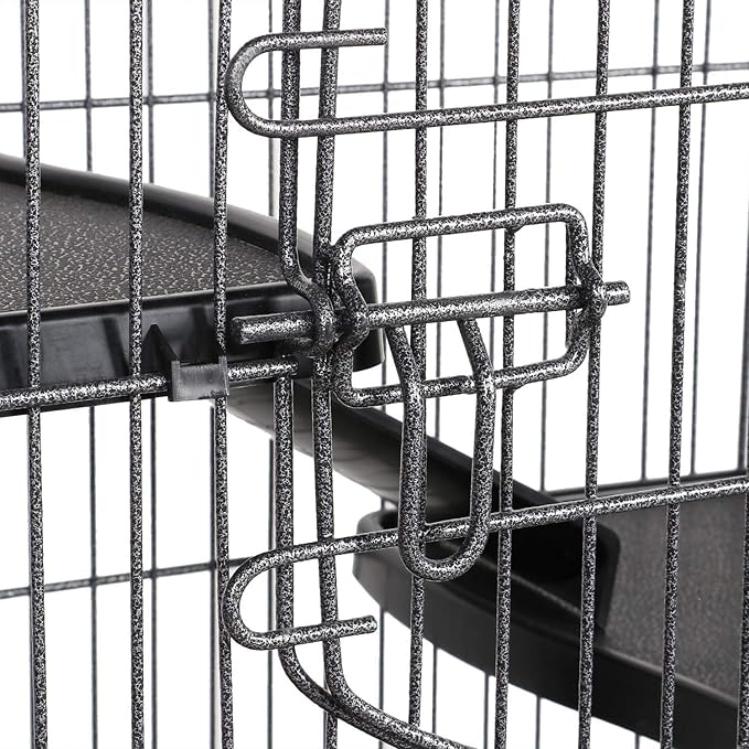 Yaheetech Nagetierkäfig 64 x 43,8 x 131,6 cm – Schwarz – Rollkäfig für Ratten, Frettchen, Chinchillas und Kaninchen