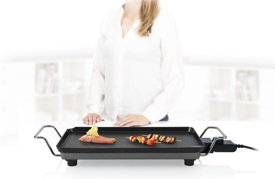 Princess Table Chef Superior Grillplatte 102240 - Gourmet - Grillplatte - Tischgrill - 46 x 26 cm - 8 Personen - Einstellbarer Thermostat - 2500 W - Teppanyaki - Für drinnen und draußen - 2 Meter langes Kabel