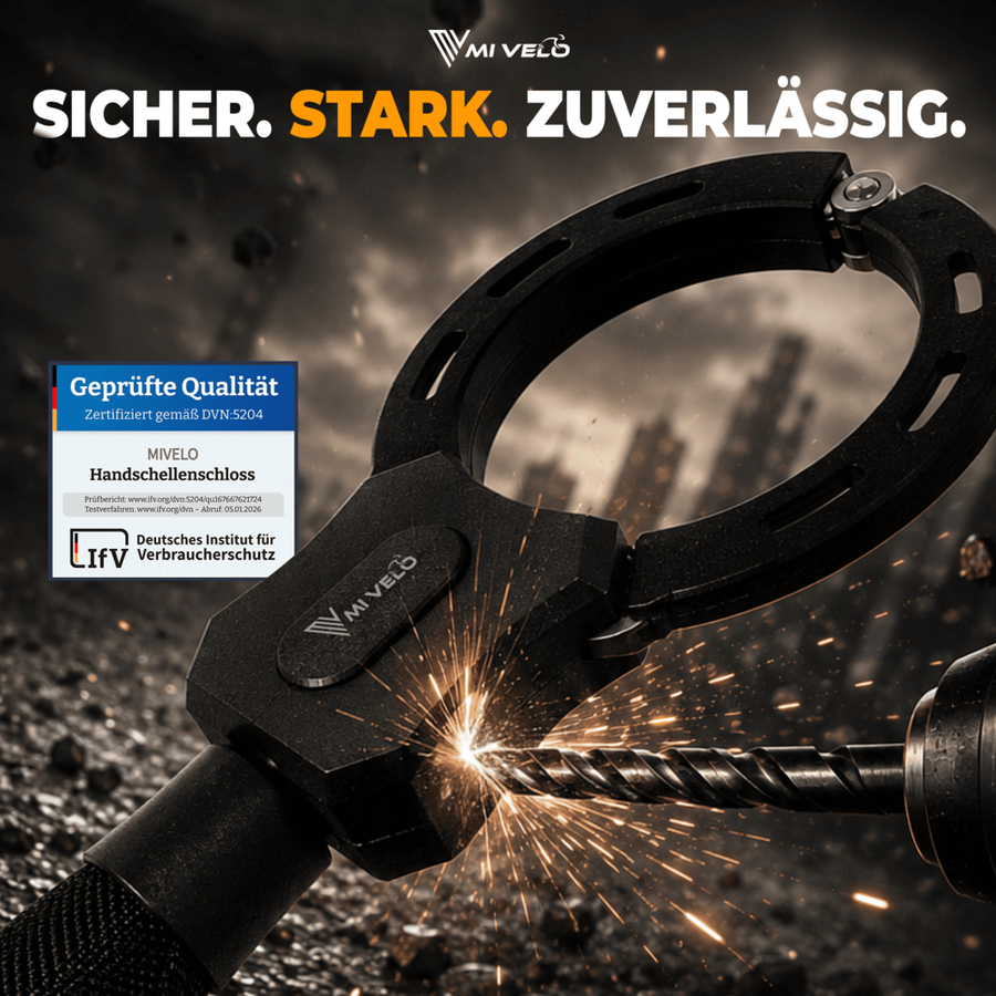 Robustes E-Scooter- und Fahrradschloss mit 14-mm-Kette aus Hartstahl – 60 cm – Handschuhschloss – inklusive Halterung und 3 Schlüsseln