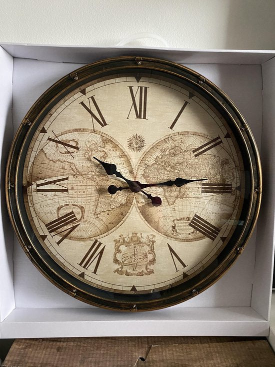 Uhr – Wanduhr – Weltzeituhr, Durchmesser 51 cm – Hochwertige Uhr