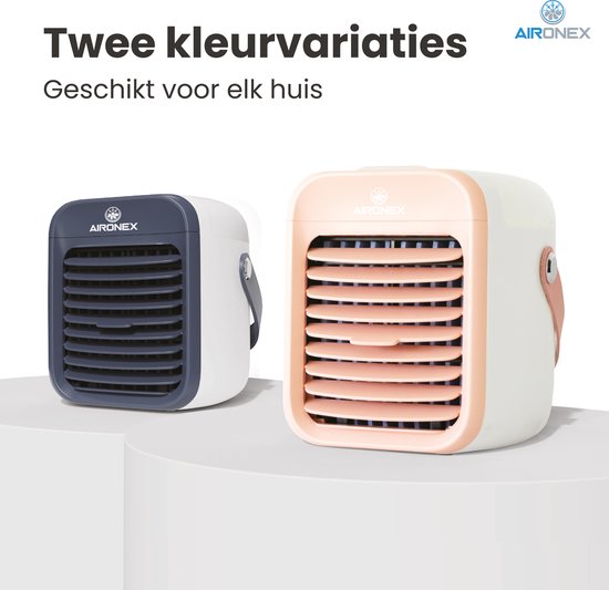 Tragbarer Luftkühler Pink - Kabelloser Luftkühler mit Wassertank von Aironex - Luftbefeuchterfunktion - Luftkühler ohne Klimaanlage - Tischventilator - Ventilatorständer - Steigern Sie Ihre Produktivität und Ihren Schlaf
