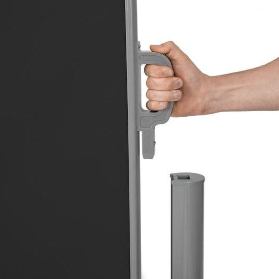 Ausziehbarer Aluminium-Windschutz Gartenschirm 160 x 300 cm schwarz 401525