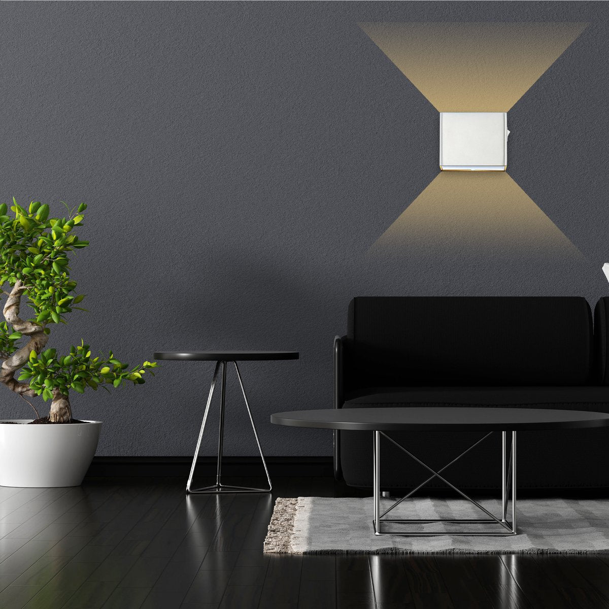 Techvavo® Wiederaufladbare Wandleuchte - 2 Stück - Kabellos, Smart, Weiß - Für Wohnzimmer, Badezimmer, Kinderzimmer, Schlafzimmer - 12x6x4 cm