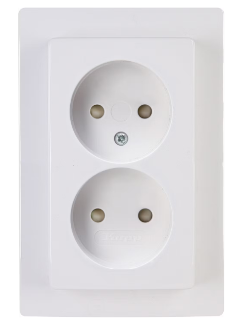 Doppelwandsteckdose KOPP Paris RA 2fach - 80 x 80 mm - Arctic White