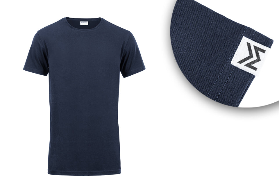 Milanoro - XL - T-Shirt - Extra lang - 4er-Pack - 100% Baumwolle - Marineblau