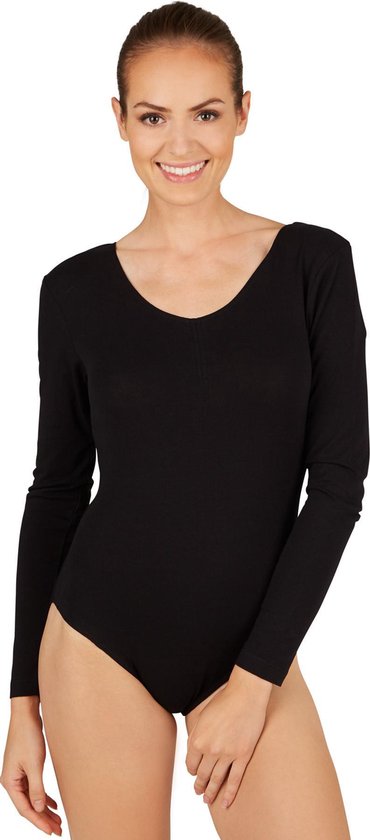 dressforfun - Shapewear - Bodysuit - Shirt - Langarm-Body mit Rundhalsausschnitt für Frauen - Schwarz - M