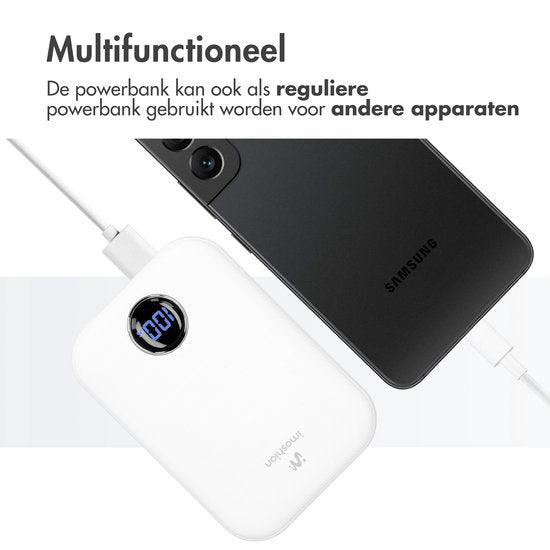 imoshion Powerbank 10000 mAh - Geeignet für MagSafe - Schnellladegerät 22,5W - LED-Anzeige - USB C & USB A - Wireless Powerbank Geeignet für iPhone 12/13/14/15/16 - Weiß