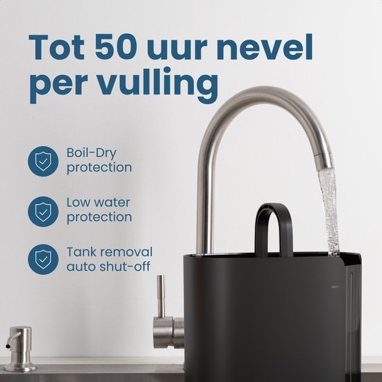 Auronic Luftbefeuchter - 5 Liter - Geeignet für Wohnzimmer, Büro, Schlafzimmer, Babyzimmer und mehr - BPA-frei - Schwarz