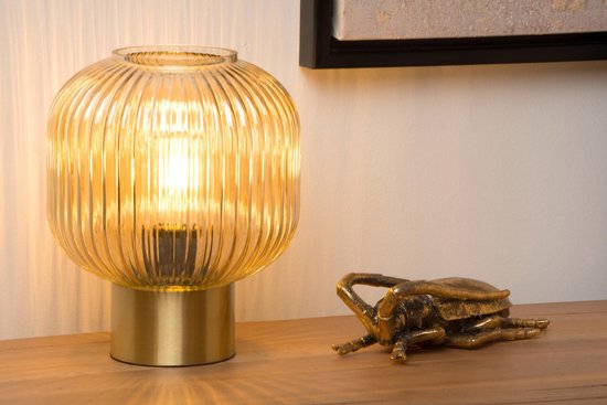 Lucide MALOTO – Tischlampe – Ø 20 cm – 1xE27 – Bernstein