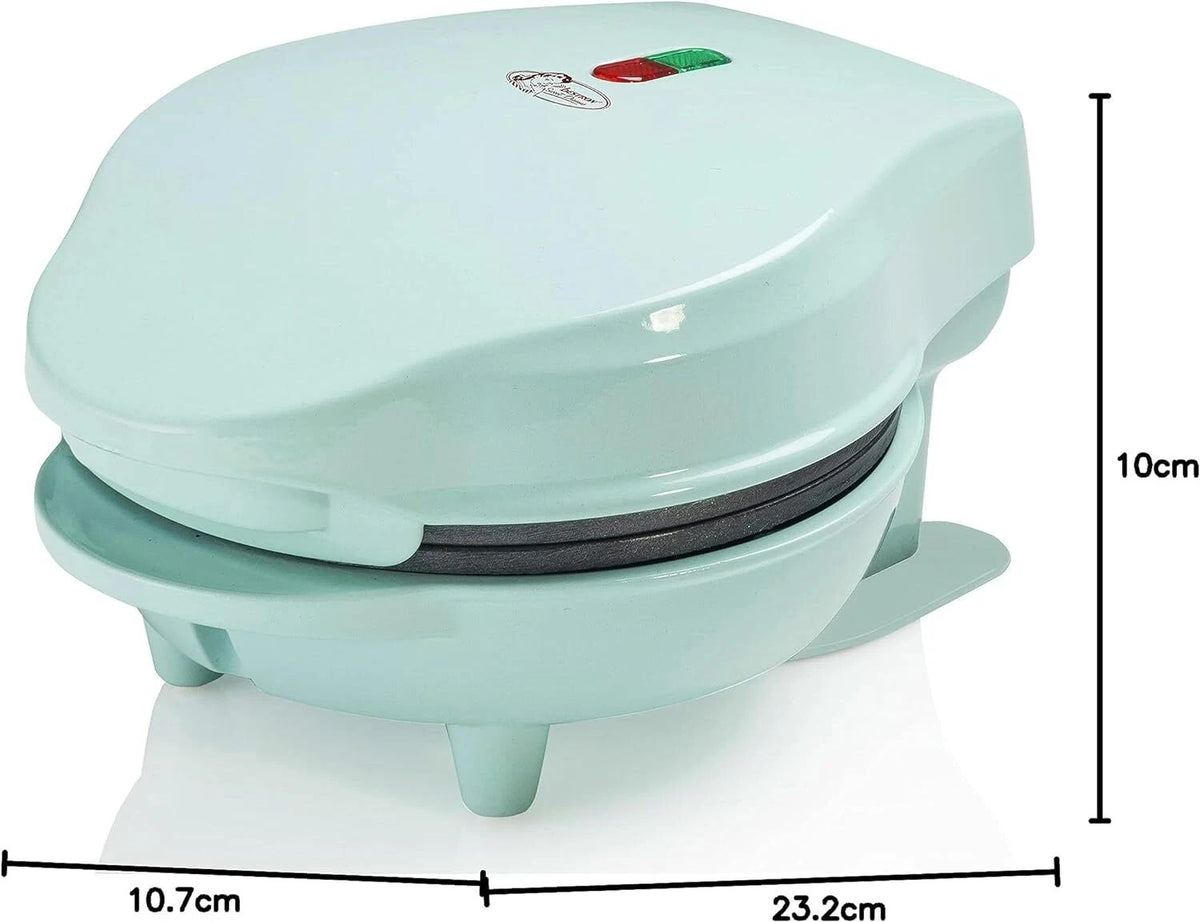 Bestron Sweet Dreams AMWE600G Mini-Waffeleisen 550 W – Temperaturregelung – Waffeln mit Ø 10 cm – Mint