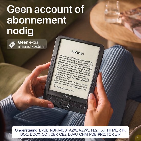 Relore E-Reader mit 6-Zoll-Touchscreen – Speicherplatz für über 1000 E-Books – Ersatz für Kobo Clara, Kindle und Pocketbook