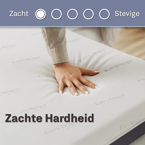 CozySense® DualFeel Topper Matratze 180x200 - Matratzenauflage - Obere Abdeckung Matratze - Mit kühler & warmer Seite - CertiPUR® - Weiche Festigkeit - 7,5 cm - Waschbarer Bezug