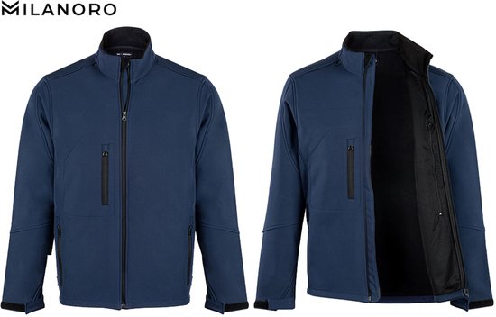 Milanoro - Wind- und wasserdichte Jacken - Jacke mit Kapuze - Navy - XXL