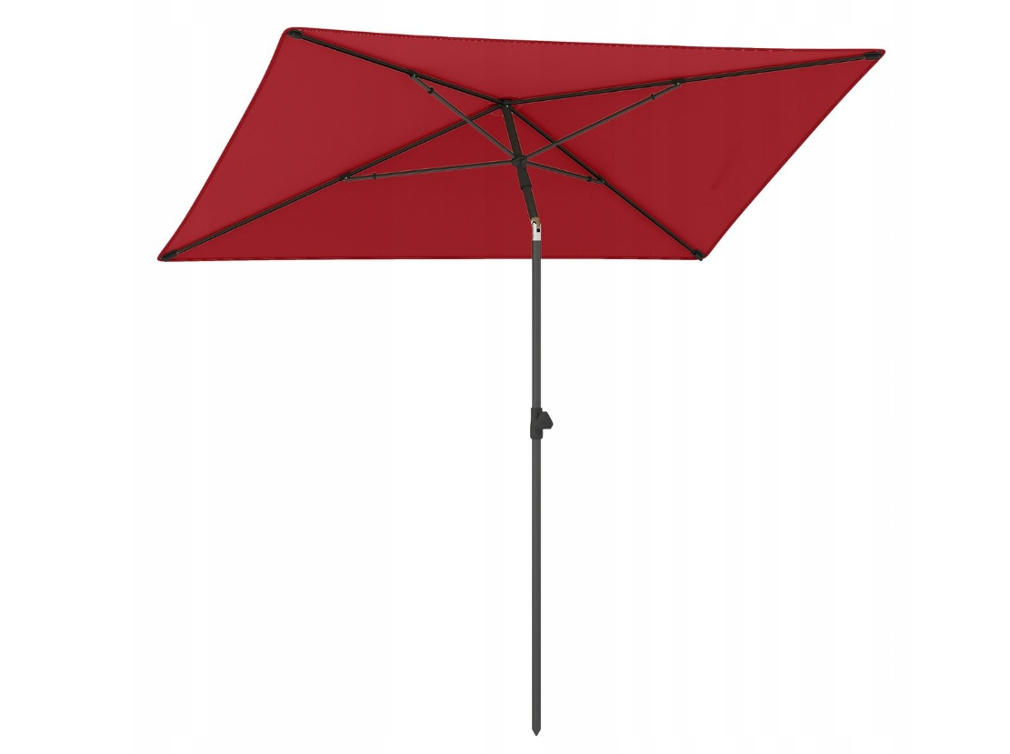 Coast Rechteckiger Balkon-Sonnenschirm mit Neigungsfunktion – Rot – 245 x 140 x 213 cm