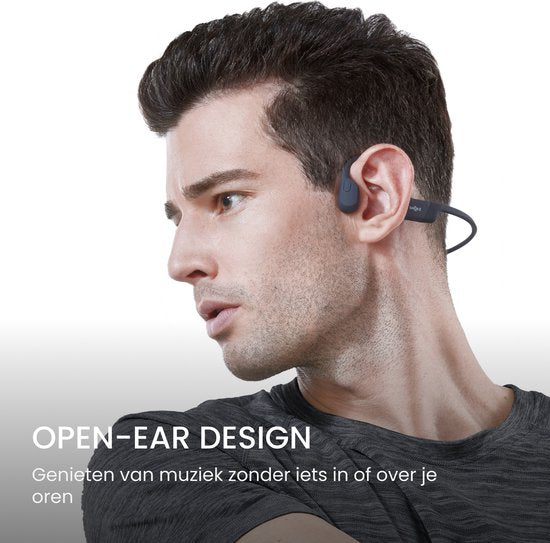 Shokz OpenRun USB-C Open-Ear-Sportkopfhörer – Knochenleitung – Kabellos – IP67 – Schwarz