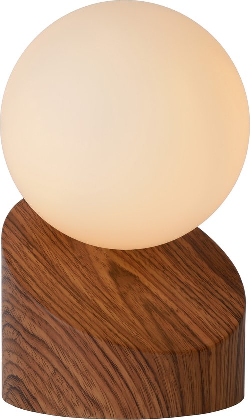 Lucide LEN – Tischlampe – Ø 10 cm – 1xG9 – Dunkler Holzlook – Japandi