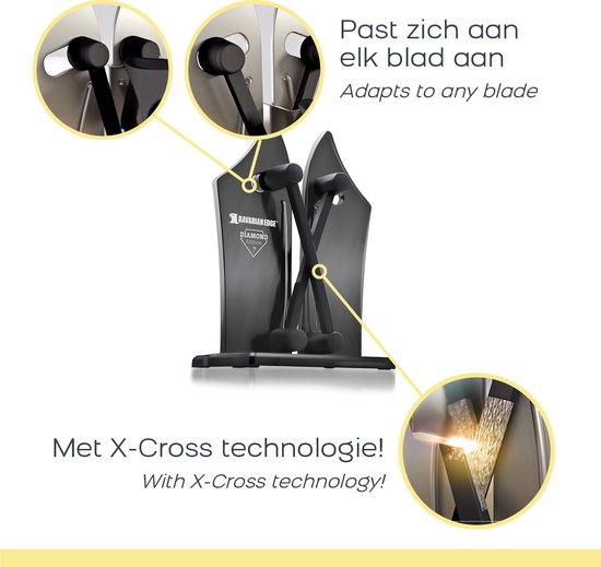 Bavarian Edge Diamond Edition – Messerschärfer – Messerschärfer Deluxe – Pro-Edition mit integrierten Diamantpartikeln – macht alle Messer wieder scharf