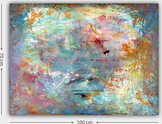 Kunst & Dekoration - Scratch Art Dekoratives Leinwandgemälde - Mehrfarbiges Design - Ideales Wohnaccessoire, Größe 70x100x3 cm