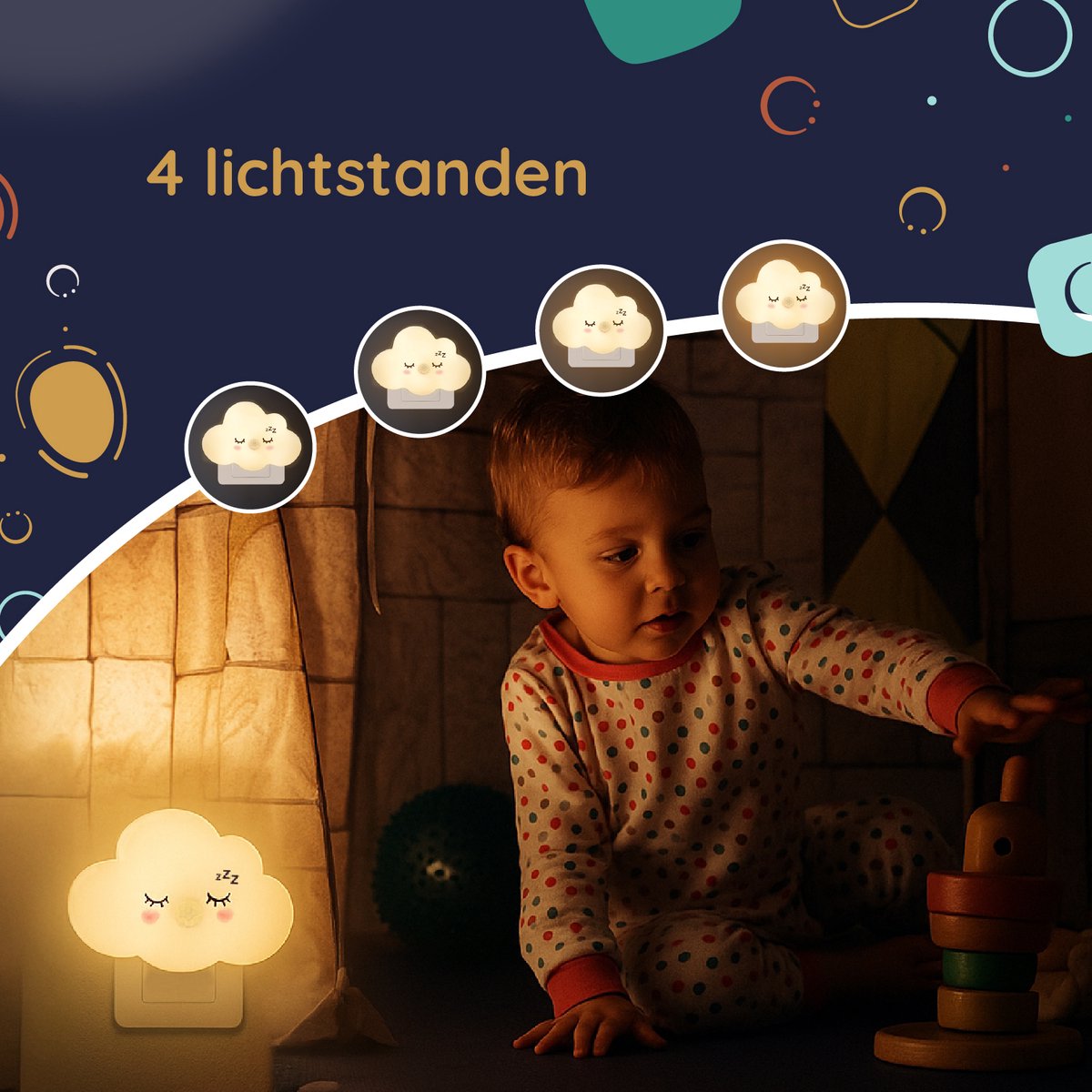 Numsy Lumo Babyzimmer-Nachtlicht - Bewegungssensor - 4 Helligkeitsstufen