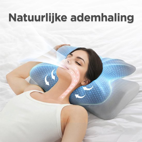 CozySense® Memory Foam Pillow - Ergonomisches Memory Foam Pillow - Schmetterlingskissen - Kopfkissen - Abnehmbarer und waschbarer Bezug - Seitenschläfer, Rücken- und Bauchschläfer