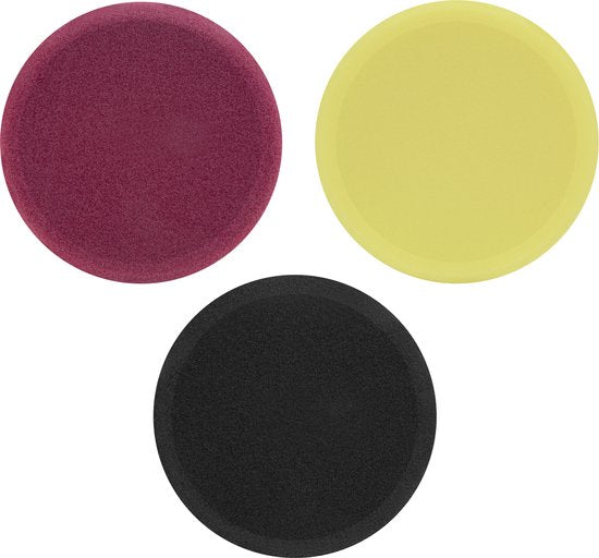 VONROC Polierscheiben/Polierpads Schaumstoff für Poliermaschinen - Starter Set - 125mm, 3 Stück