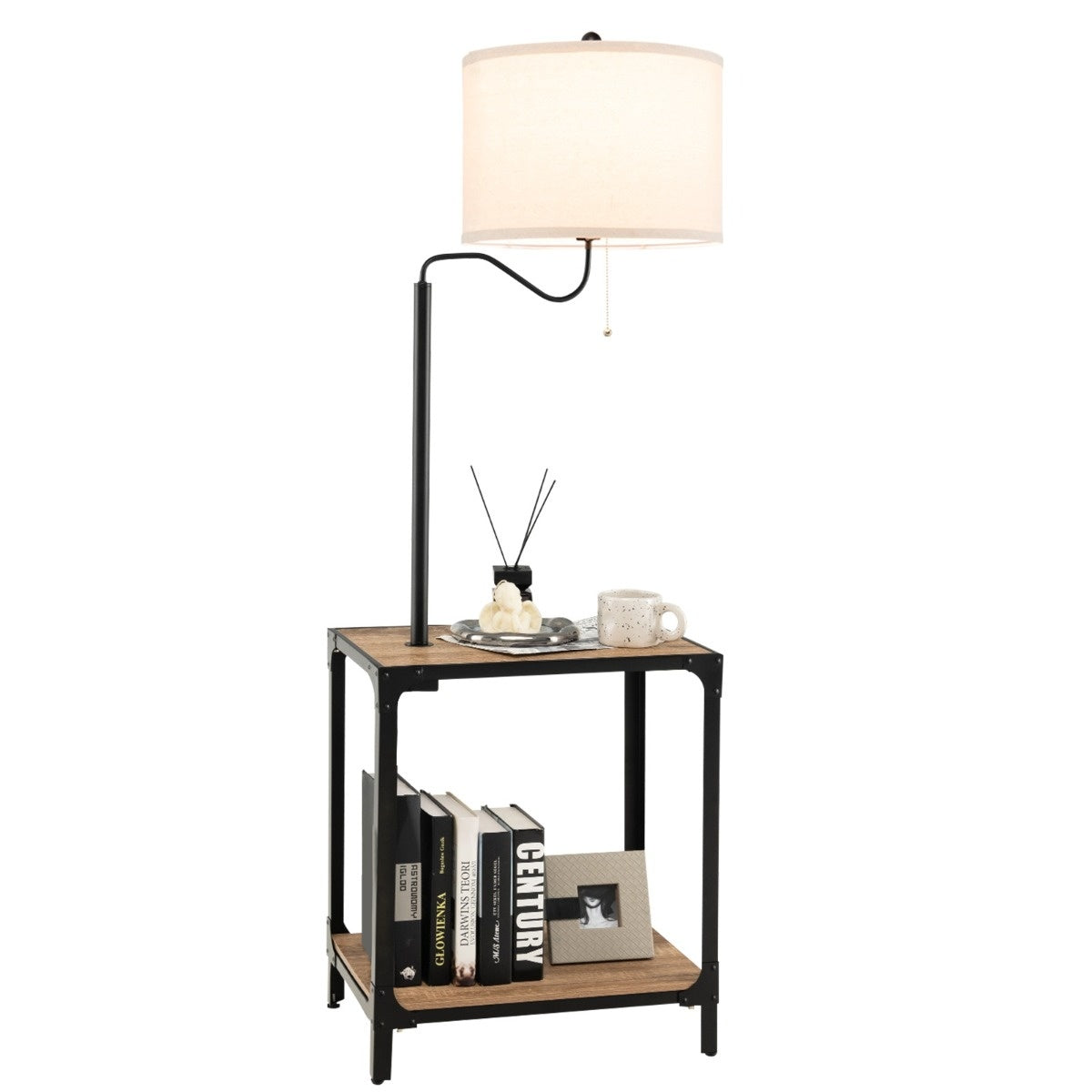 Coast moderne bijzettafel met tafellamp en 360 Â° roteerbare bedlamp 49 x 34 x 144 cm