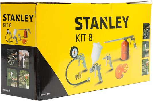 STANLEY Druckluftwerkzeug-Set, 8-teilig – inklusive 3 Düsen