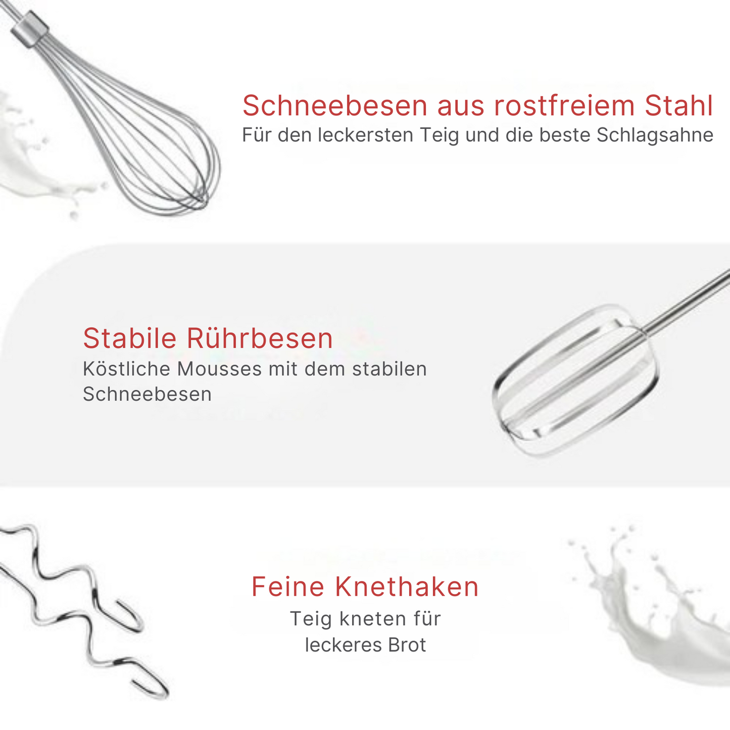 Kitchenwell - Handrührgerät - 6 Geschwindigkeiten und Turbofunktion - 400W - Schwarz
