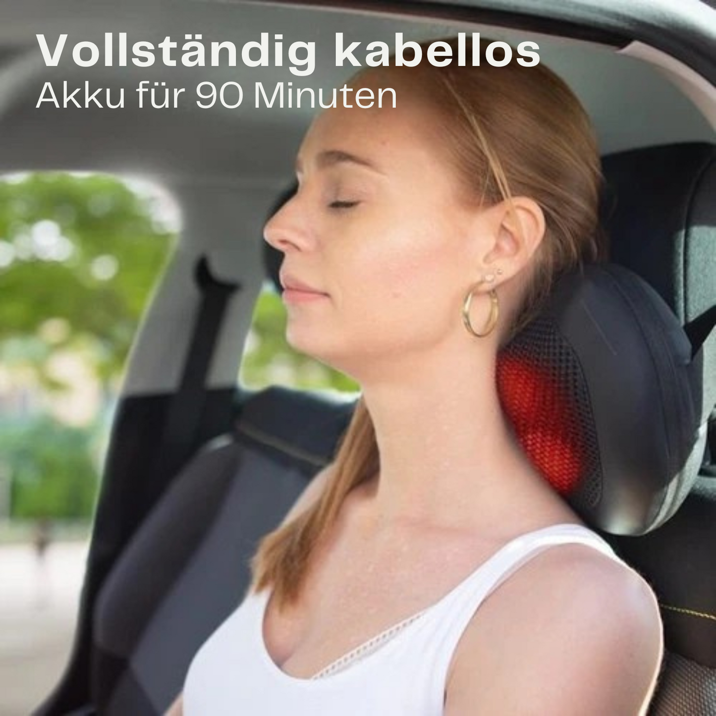 Auronic Shiatsu Massagekissen - für Nacken & Rücken - Wärmefunktion - Kabellos - Schwarz