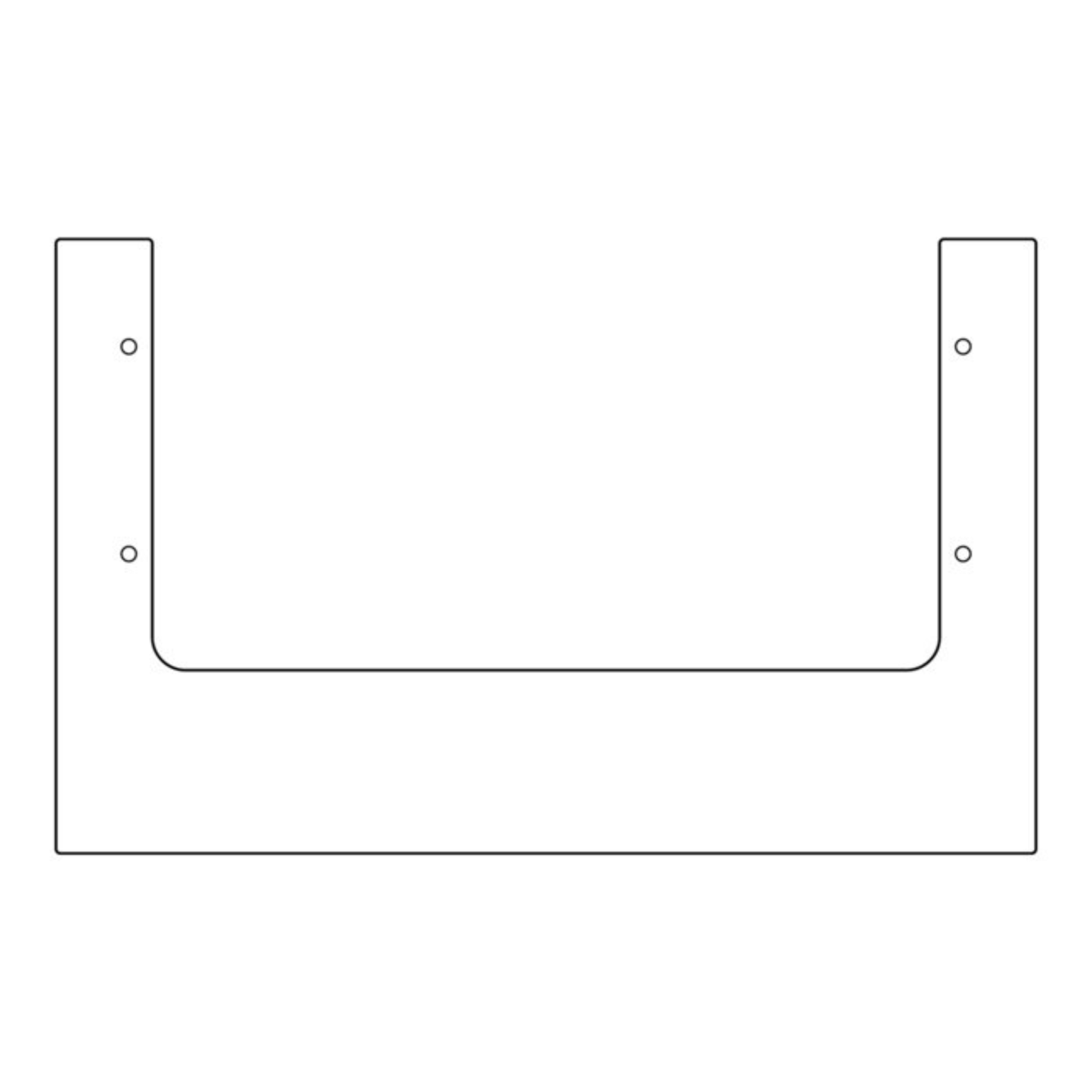 Electrolux Glasplatte - Boden - U-Form - 89,8 x 20,5 cm - Schwarz