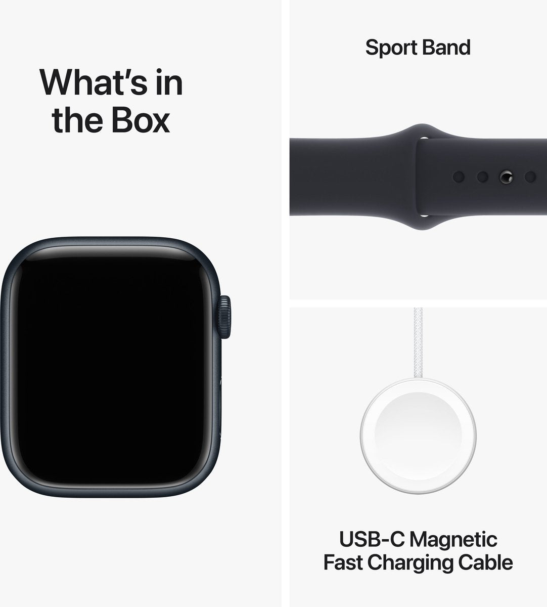 Apple Watch Series 9 - 45mm - Mitternachts-Aluminiumgehäuse mit Mitternachts-Sportband - M/L