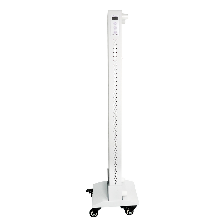 ATP Optimum Bodenstativ mit Rollen für die Rotlichttherapie - mobil und stabil - weiß - 60 × 60 × 180 cm