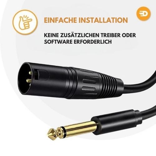 Drivv. - Premium XLR-Kabel - XLR-Stecker -  auf 6,35 mm Klinkenstecker - 3 Meter