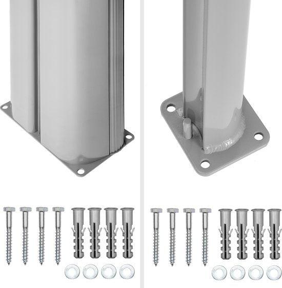 tectake - Aluminium Windschutz Seitenmarkise Terrassenschirm Sichtschutz - doppelt - 160 x 600 cm - grau - 402331