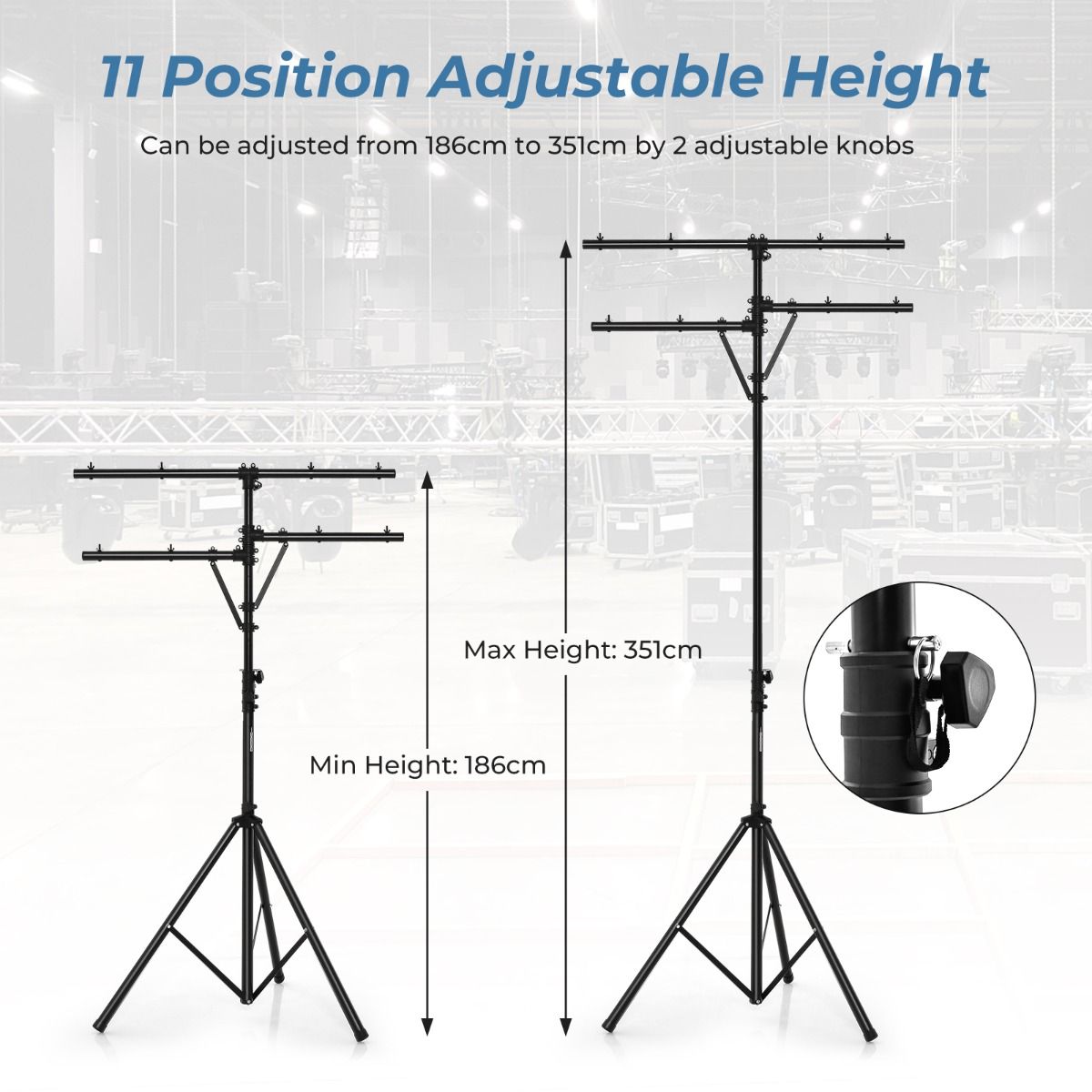 Coast LED-Lichtständer mit verstellbarer Höhe - 186 bis 351 cm