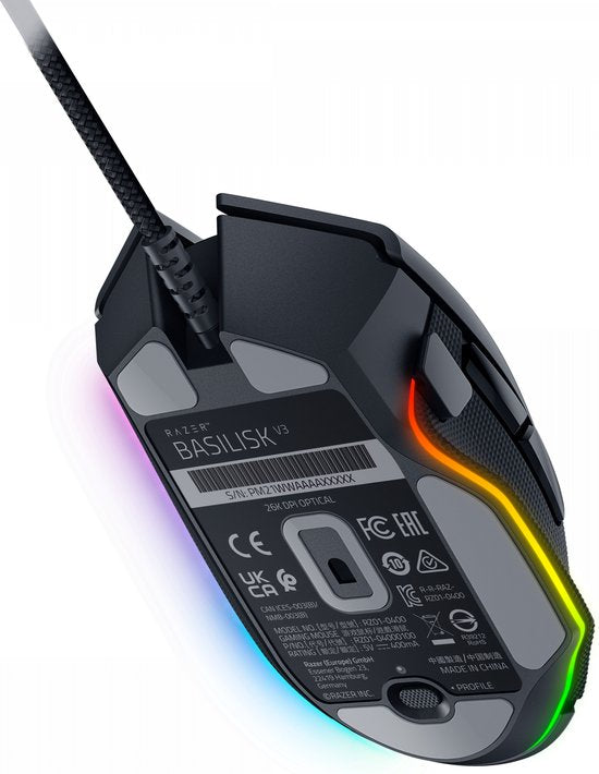 Razer Basilisk V3 – Gaming-Maus – RGB – Programmierbar – 26.000 DPI – Schwarz
