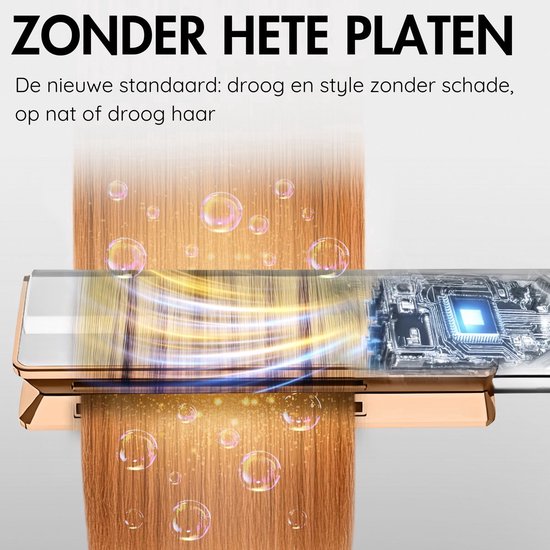 Sansbeauté® Sanstraight Straightener Wet-to-Dry mit Reiseetui - 2 in 1 - Haartrockner & Haarglätter - Coldshot - 80℃ bis 140℃ - Haarstraffer - Haarglätter - Lisseur Cheveux - Alternativer Dampfstraffer
