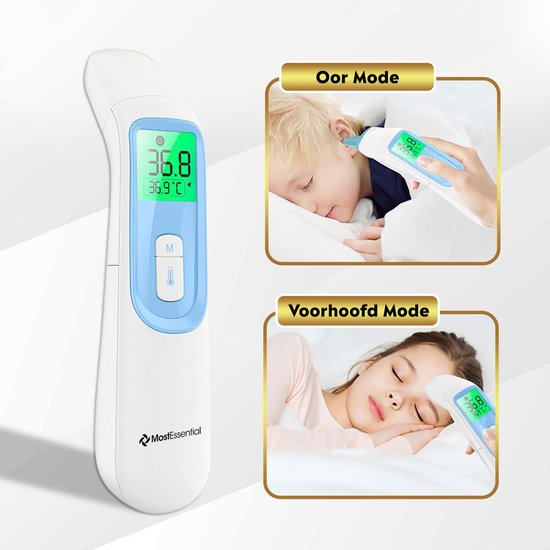 MostEssential Premium Fieberthermometer - Ohrthermometer - Infrarotthermometer - Stirnthermometer - Körperthermometer - Fieberthermometer für Erwachsene, Kinder und Babys - berührungslos - 20D