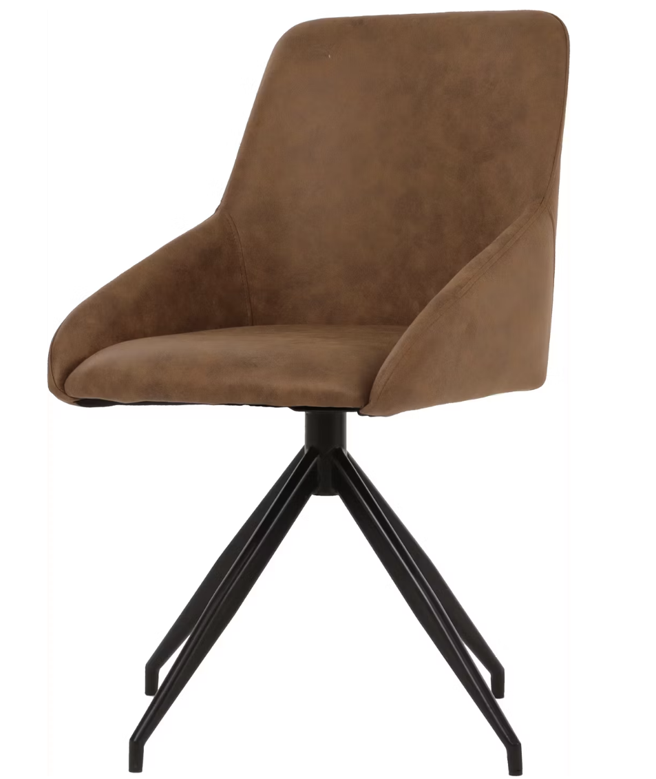 Dutchbone Laurel Esszimmer-Drehstuhl - 360° drehbar - 60 x 51 x 85 cm - Cognac