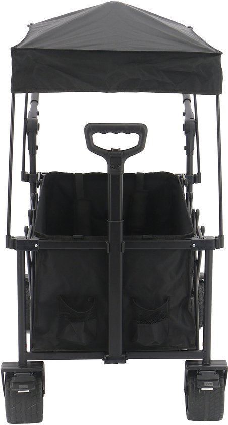 AXI SB221 Zusammenklappbarer Handwagen mit Dach – Schwarz – Mit Zugstange, Bremsen und Schutzhülle – 100 kg Tragkraft – Einfach zu transportieren – Metall
