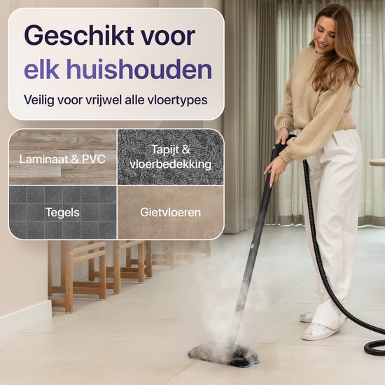 LUMAN Dampfreiniger MAX – 2600 W – 60 Min. Dampflaufzeit – 2,5 l Wassertank – Handdampfreiniger & Teppichreiniger – Grün